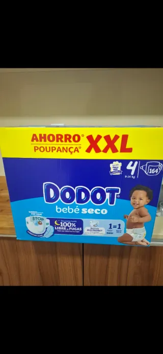 Fraldas Dodot Bebé Seco XXL T4 164 Unidades