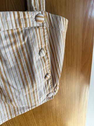 Top rayas beige y amarillo