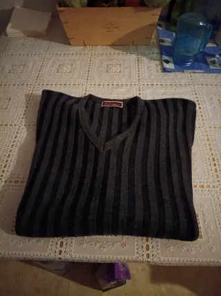 Jersey de hombre rayas gris y negro