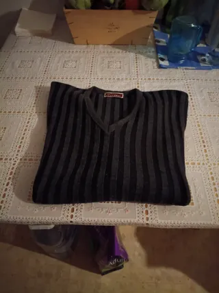 Jersey de hombre rayas gris y negro