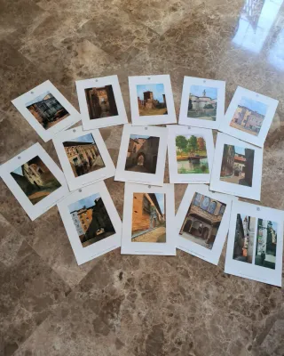 Lote 12 láminas con imágenes antiguas de Zaragoza