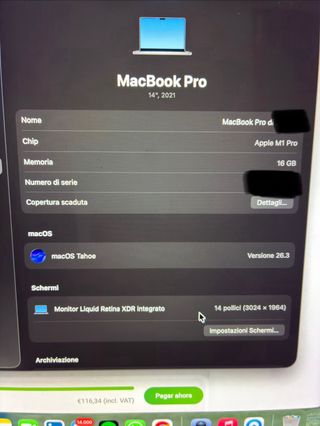 Macbook Pro M1 14”