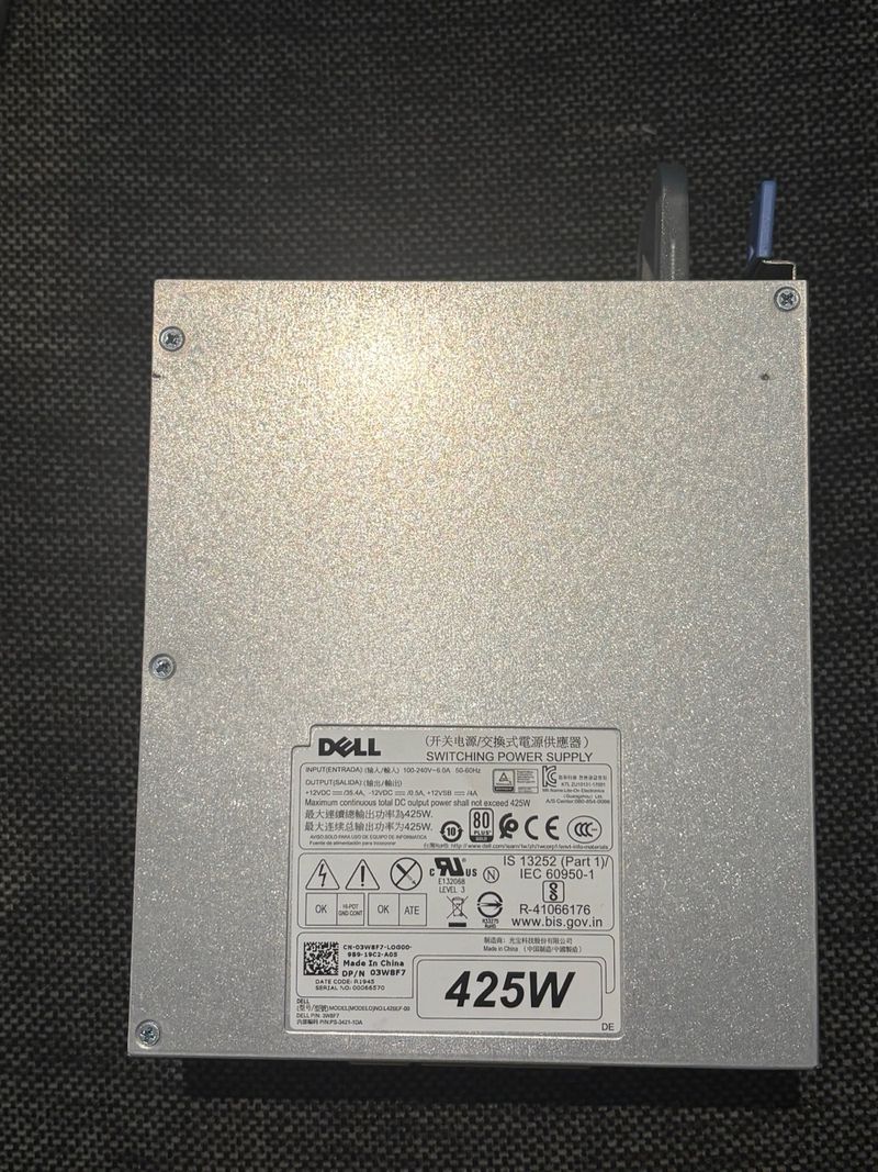 Fuente Alimentación Dell 425W L425EF-00 - 03W8F7 afbeelding 2