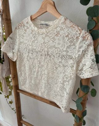 Camisa Zara encaje mujer