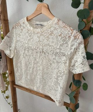 Camisa Zara encaje mujer