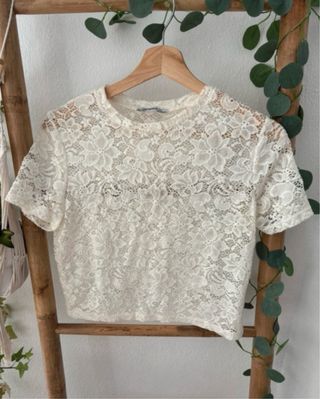 Camisa Zara encaje mujer