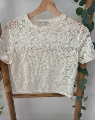Camisa Zara encaje mujer