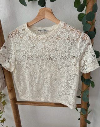 Camisa Zara encaje mujer