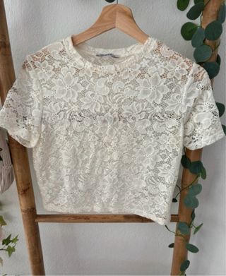 Camisa Zara encaje mujer