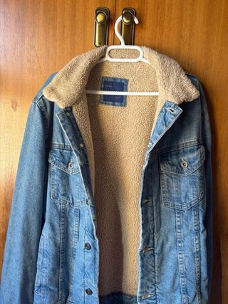 Chaqueta Zara Borrego Azul/Beige