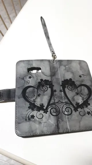 Funda tipo cartera móvil con corazón para Samsung