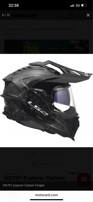 -Casco LS2 MX701 Explorer Carbon Forged -talla M