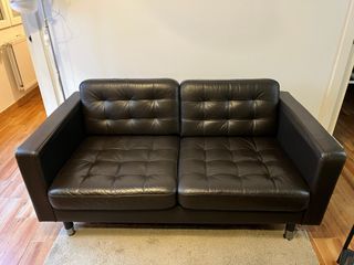 Sofá Ikea Landskrona 2 plazas piel marrón