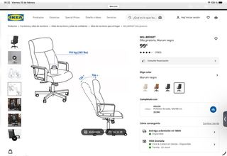 Silla de oficina Ikea negra