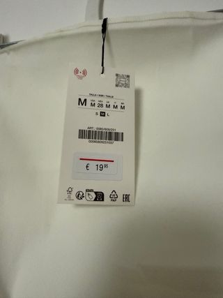 Top palabra de honor Zara con joyas Talla M