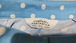Pantalón culotte lunares azul