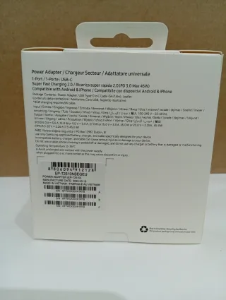 Cargador Samsung 45W Original + Cable USB-C