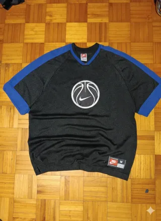 Camiseta Nike baloncesto negra azul vintage M