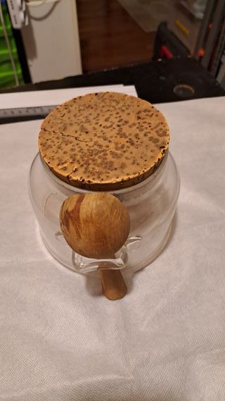 Barattolo vetro con cucchiaio legno