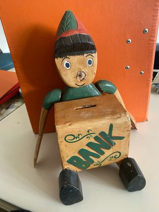 Hucha de madera Pinocho