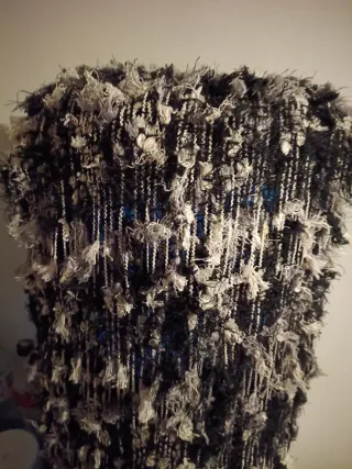 Fular de fiesta negro y blanco