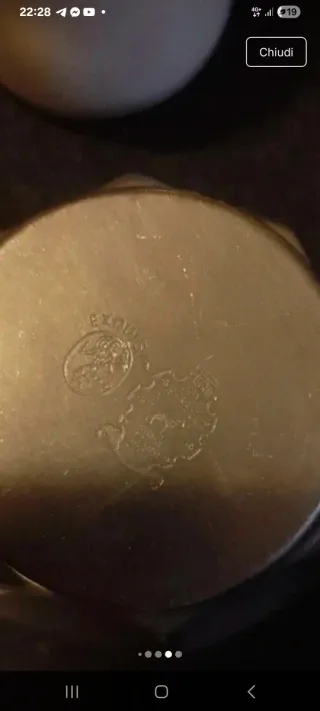 Tazzine Vintage Porcellana e Peltro Lavorato