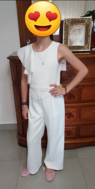 Mono blanco niña talla 10