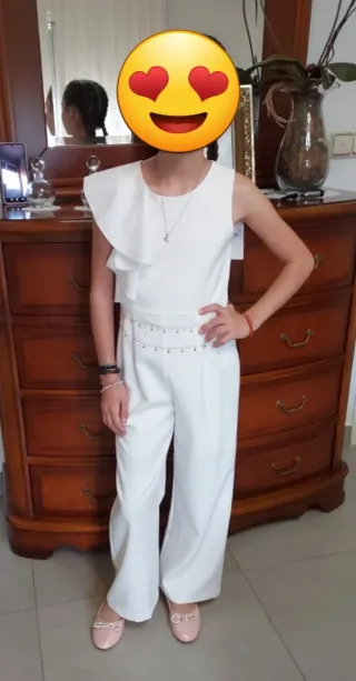 Mono blanco niña talla 10