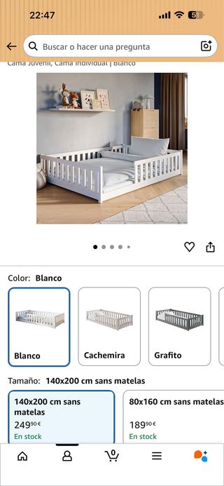 Cama Montessori Infantil 140x200