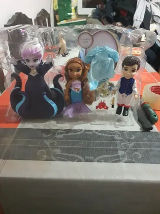 Set 3 Muñecas Disney Ariel Ursula Principe
