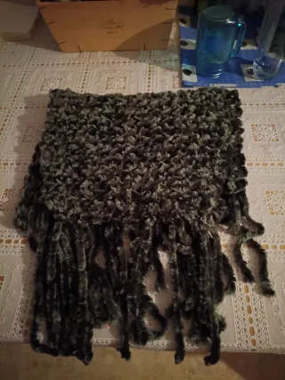 Fular de fiesta gris y verde