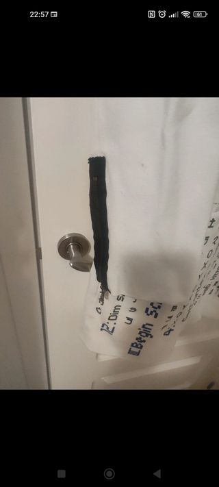 Abrigo 3/4 blanco con estampado