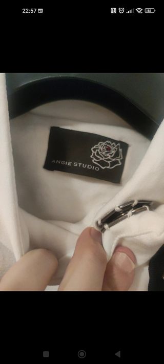 Abrigo 3/4 blanco con estampado