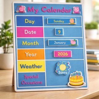 Calendario Peppa Pig Inglés Magnético