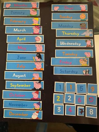 Calendario Peppa Pig Inglés Magnético