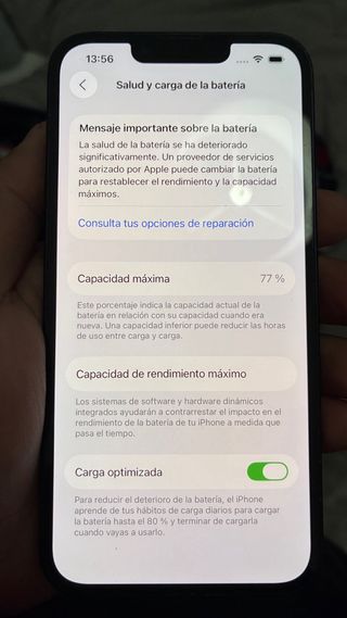 iPhone 13 - Salud de Batería 77%