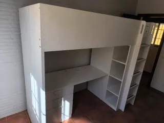 Litera infantil con escritorio y armario