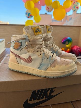 Air Jordan 1 High Zoom Beige/Azul