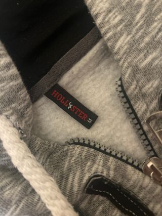 Sudadera Hollister Gris con Cremallera