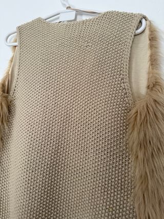 Chaleco pelo y lana beige