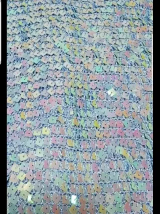 Top lentejuelas azul y multicolor