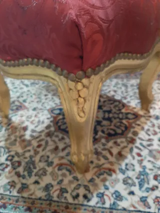 Sgabello elegante foglia oro