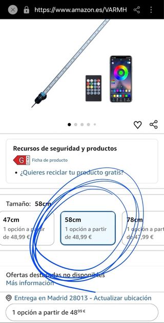 Luz LED Acuario RGB 5050 Sumergible IP68