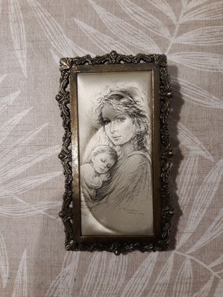 Camafeo antiguo madre e hijo