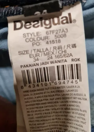 Falda corta Desigual azul