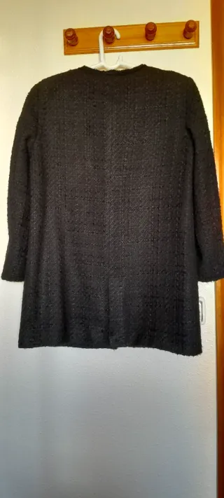 Abrigo Zara Mujer Negro Corto