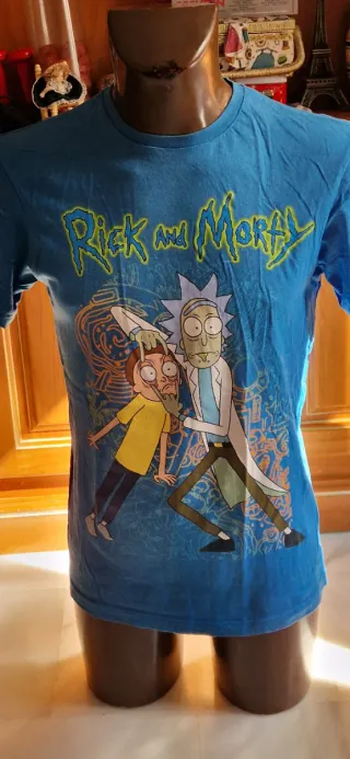 Camiseta Rick and Morty Hombre Azul