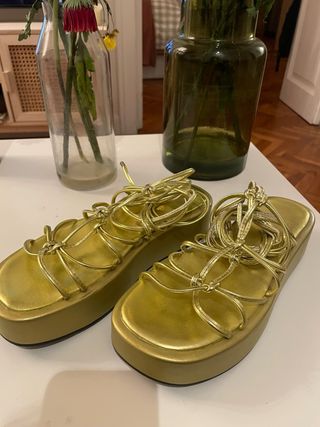 Sandalias ASOS verde neon plataforma
