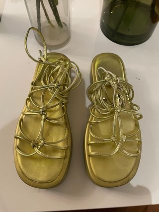Sandalias ASOS verde neon plataforma