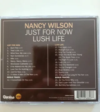 Nancy Wilson - Just For Now / Lush Life CD